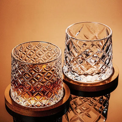 Gentleman's Spinning Crystal Whiskey Glass