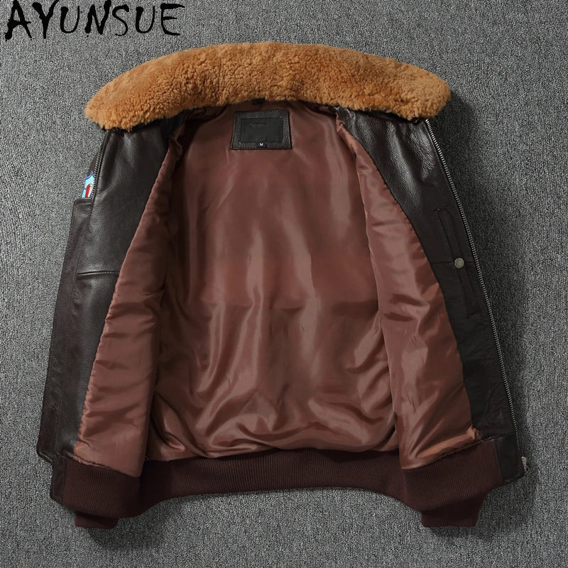 Premium Genuine Cowhide Leather Pilot Jacket