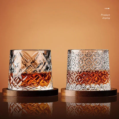 Gentleman's Spinning Crystal Whiskey Glass